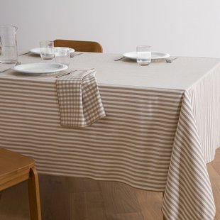 Gestreept tafelkleed geweven-geverfd, 30% gerecycled katoen, SOIZIC