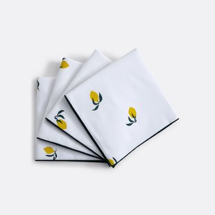 Set van 4 bedrukte katoenen servetten, LEMON
