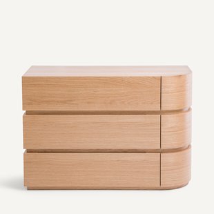 Ladekastelement met afgeronde hoek voor modulaire kleerkast, in eikenfineer, EVORIA