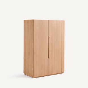 Element met ronde hoek voor modulaire kledingkast, in eikenfineer, EVORIA
