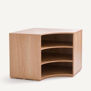 Laag hoekelement voor modulaire kast, in eikenfineer, EVORIA