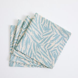 Set van 4 bedrukte katoenen voile servetten, LEAN