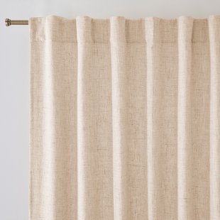 Polyester gordijn met weefpatroon, verborgen lipjes, VARONI