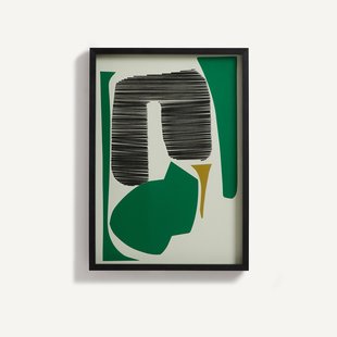 Wandkader van bedrukt papier, met de hand geborduurd, AZIO