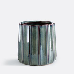 Bloempot van reliëfkeramiek, diameter 27 cm, LYNOA