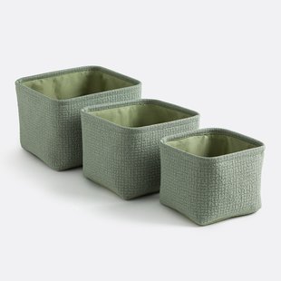 Set van 3 manden van reliëfstof, ITANG