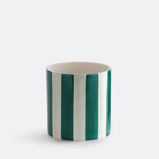 Gestreepte bloempot van keramiek, diameter 14 cm, Jaoma