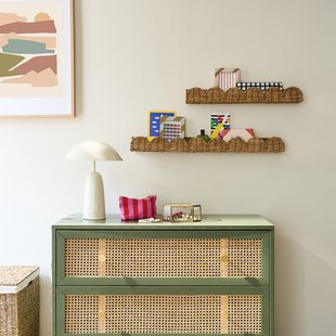 Set van 2 geschulpte rotan planken, Farito