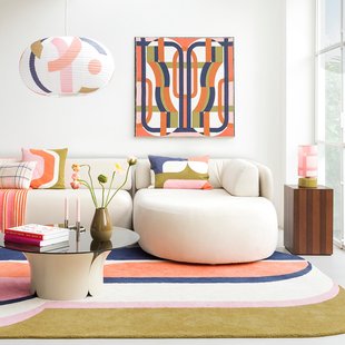 Geometrisch vloerkleed van 100% katoen