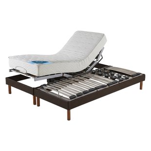 Elektrisch bedset met lattenbodem en blokken, schuimmatras, stevige ondersteuning en poten