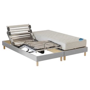 Elektrische bedset met stoffen latten, schuimmatras, stevige ondersteuning en poten