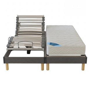 Elektrische bedset met houten lattenbodem, schuimmatras, stevige ondersteuning en poten