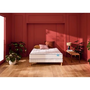 Matras met 580 pocketveren in 3 zones en een gestoffeerde lattenbodem, COSY LIT 2