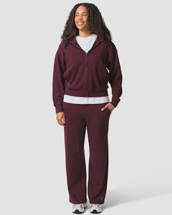 HEMA Dames sweatbroek loose fit bordeauxrood (bordeauxrood)