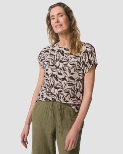 HEMA Dames T-shirt Amelie jersey bladeren zand (zand)