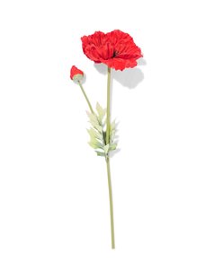 HEMA Kunstbloem klaproos 55cm rubber rood (rood)