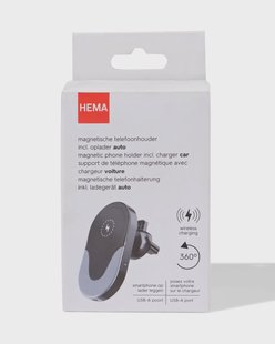 HEMA Magnetische telefoonhouder met oplader (zwart)