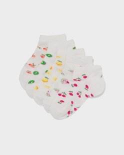 HEMA Kinder enkelsokken fruit - 5 paar gebroken wit (gebroken wit)