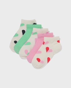 HEMA Kinder enkelsokken hartjes - 5 paar beige (beige)