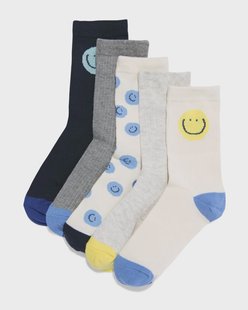 HEMA Kindersokken gezichtjes - 5 paar beige (beige)