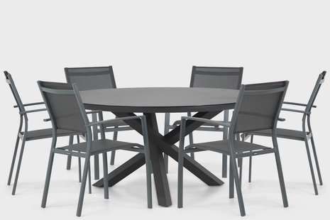 Lifestyle Sella/Livorno 150 cm dining tuinset 7-delig