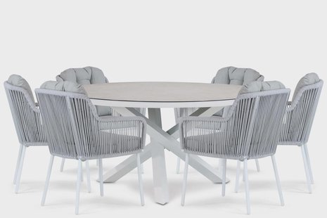 Santika Tendenza/Livorno 150 cm dining tuinset 7-delig