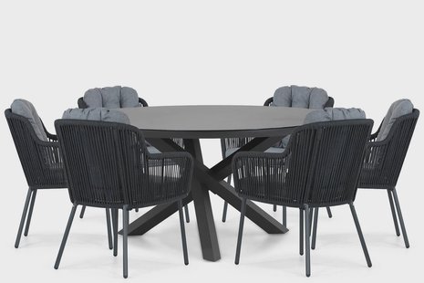 Santika Tendenza/Livorno 150 cm dining tuinset 7-delig
