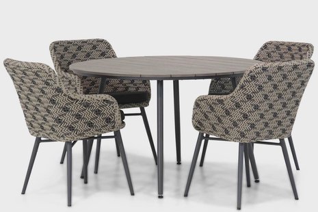 Lifestyle Crossway/Matale 125 cm rond dining tuinset 5-delig