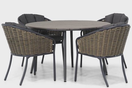 Santika Tika/Matale 125 cm rond dining tuinset 5-delig