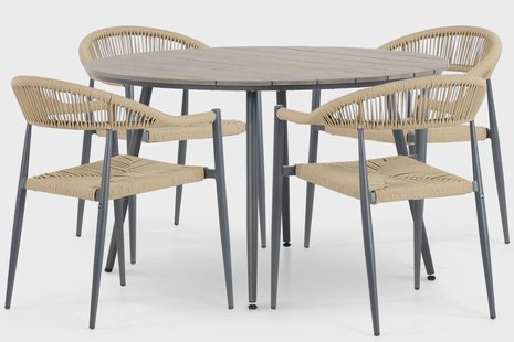 De Laan Granada/Matale 125 cm dining tuinset 5-delig