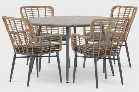 De Laan Toledo/Matale 125 cm dining tuinset 5-delig