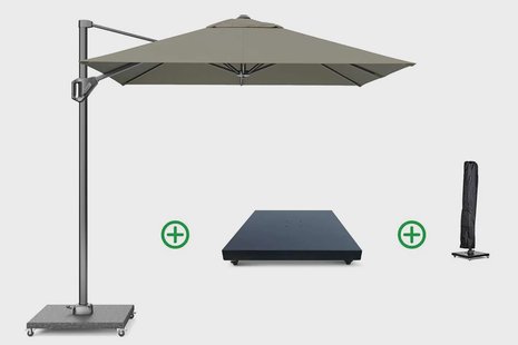 Platinum Voyager zweefparasol 2.5x2.5m T1 (incl .voet + hoes) taupe