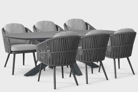 Santika Marani/Voyage 240x120 cm dining tuinset 7-delig
