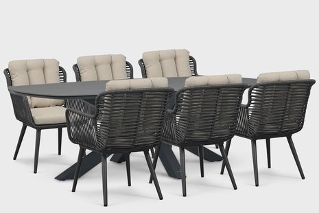 Coco Custa/Voyage 240x120cm dining tuinset 7-delig