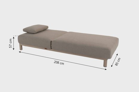 4 Seasons Madeira sunbed with cushion and head support latte