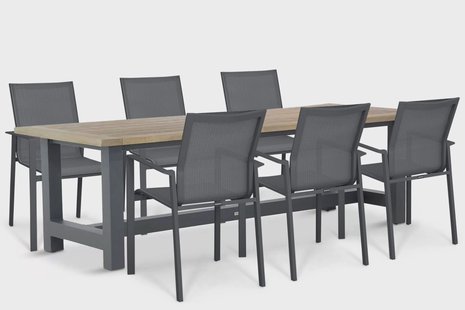 Lifestyle Timo/San Francisco 260x100 cm dining tuinset 7-delig