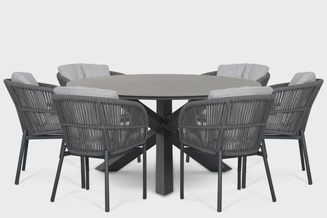 Lifestyle Monaco/Xento 150 cm dining tuinset 7-delig