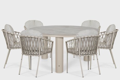 Lifestyle Morano/Arancia 150 cm dining tuinset 7-delig