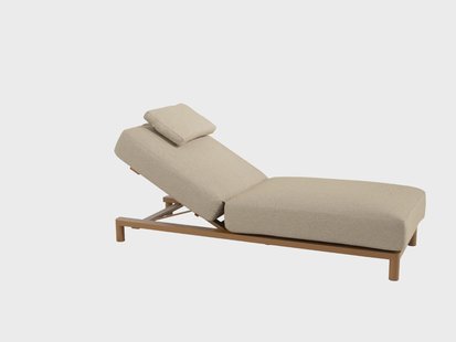 4 Seasons Outdoor Madeira sunbed with cushion and head support amber