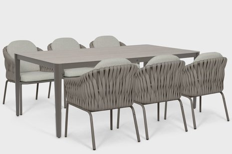 Santika Amadora/Livo 210x100 cm dining tuinset 7-delig
