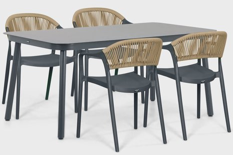 Domani Toscano/Tavano 160x90 cm dining tuinset 5-delig