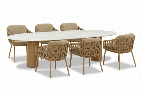 4 Seasons Outdoor Biarritz/Colorado 240x105 cm dining tuinset 7-delig Amber