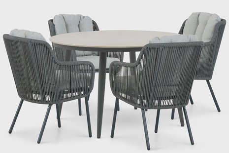 Santika Nanda/Vienna 120 cm dining tuinset 5-delig