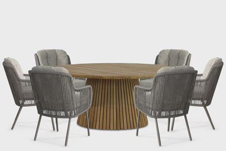Santika Cayora/Fungo 180 cm dining tuinset 7-delig