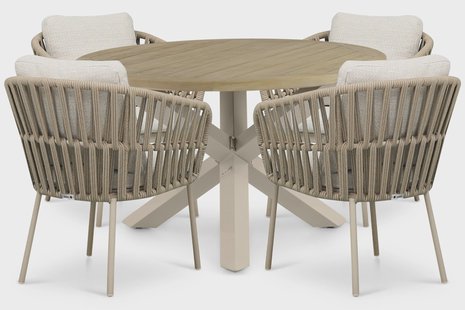 Coco Elara/Rockville 120 cm dining tuinset 5-delig