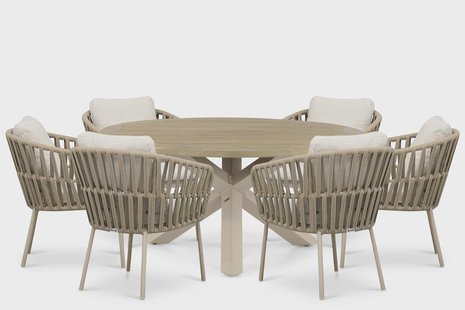Coco Elara/Rockville 160 cm dining tuinset 7-delig
