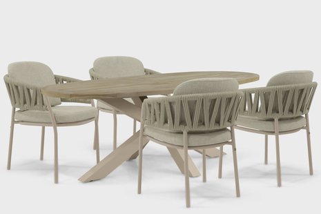 4 Seasons Outdoor Calma/Brookline 200x110 cm dining tuinset 5-delig