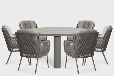 Santika Cayora/Arancia 150 cm dining tuinset 7-delig