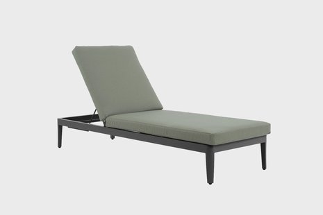 Lifestyle Mateo ligbed met kussen antraciet/moss green