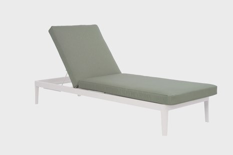 Lifestyle Mateo ligbed met kussen wit/moss green